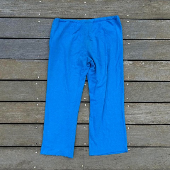 Y2K Blue Care Bear Capri Sweatpants w/ Grumpy Care Bear Graphic and Drawstring - Picture 5 of 7